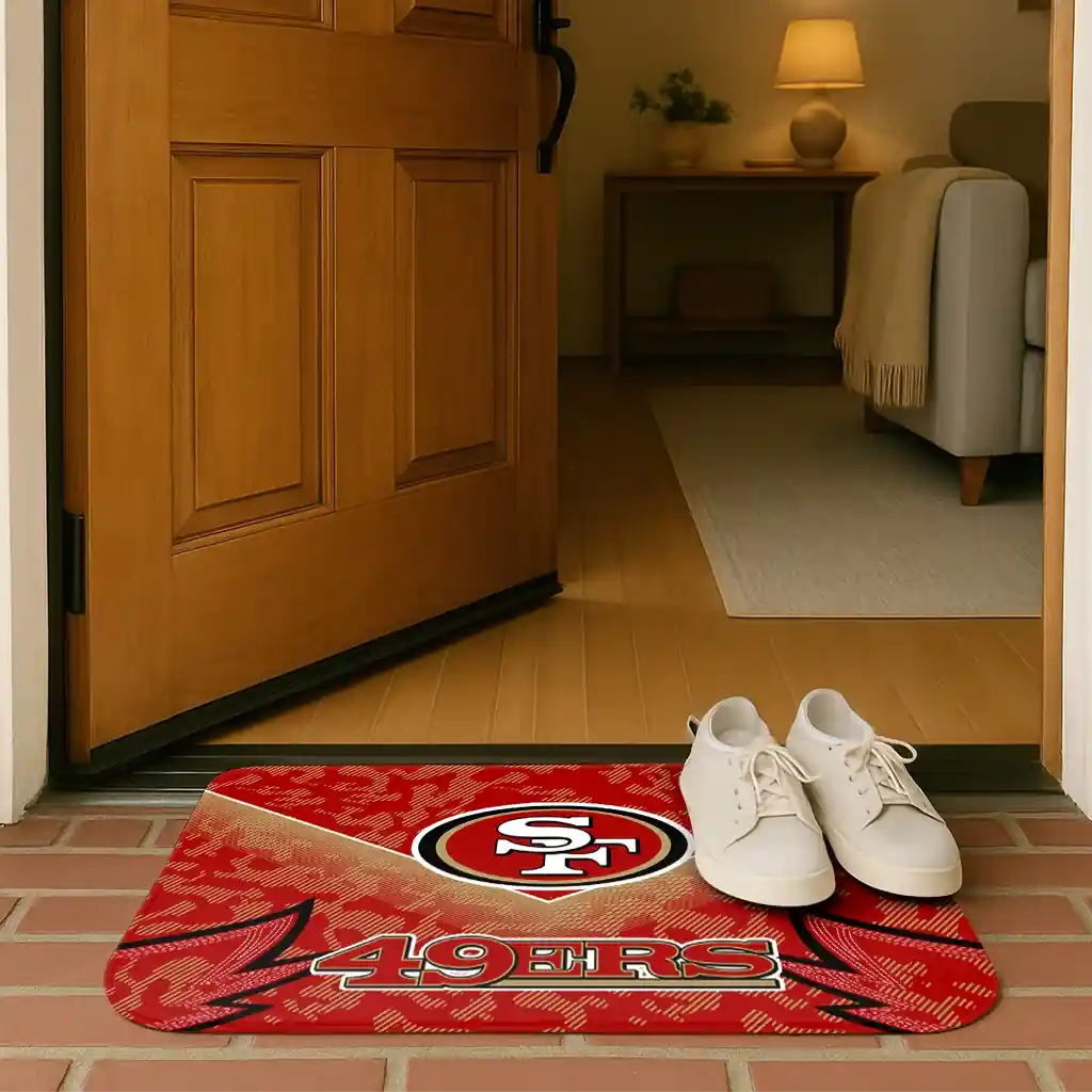 san-francisco-49ers-layered-lines-red-doormat-fashion-forward.webp