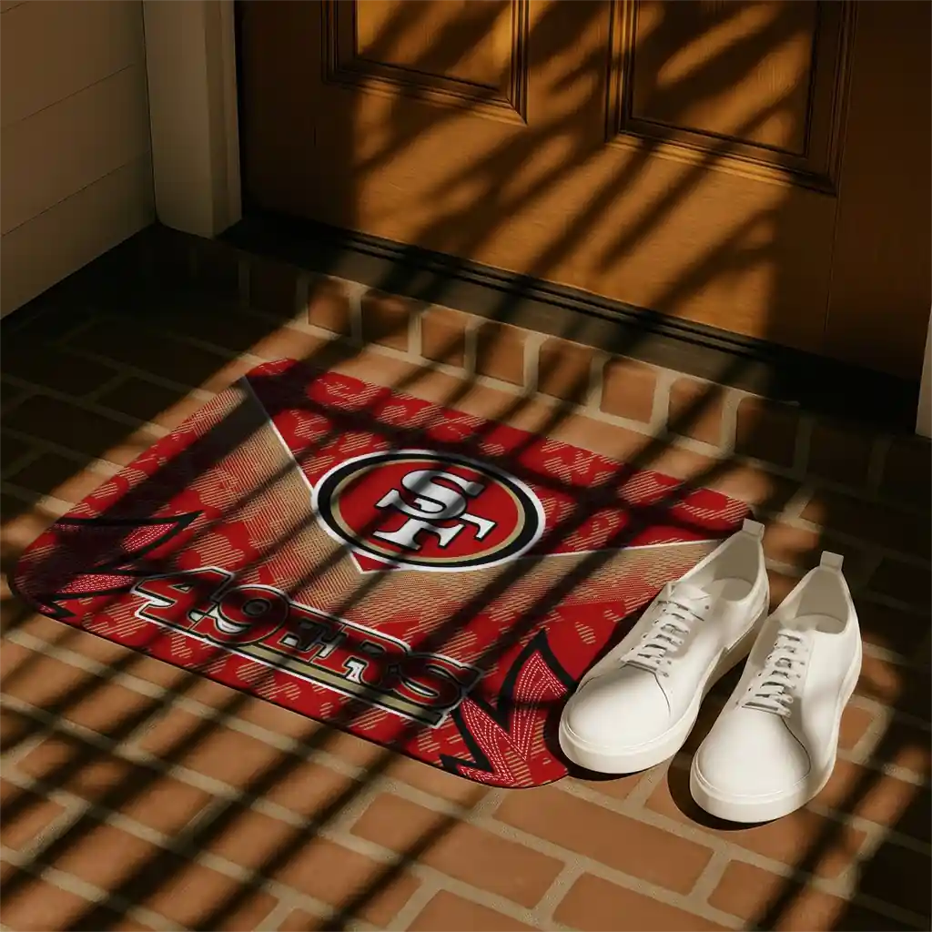 san-francisco-49ers-layered-lines-red-doormat-trendy.webp
