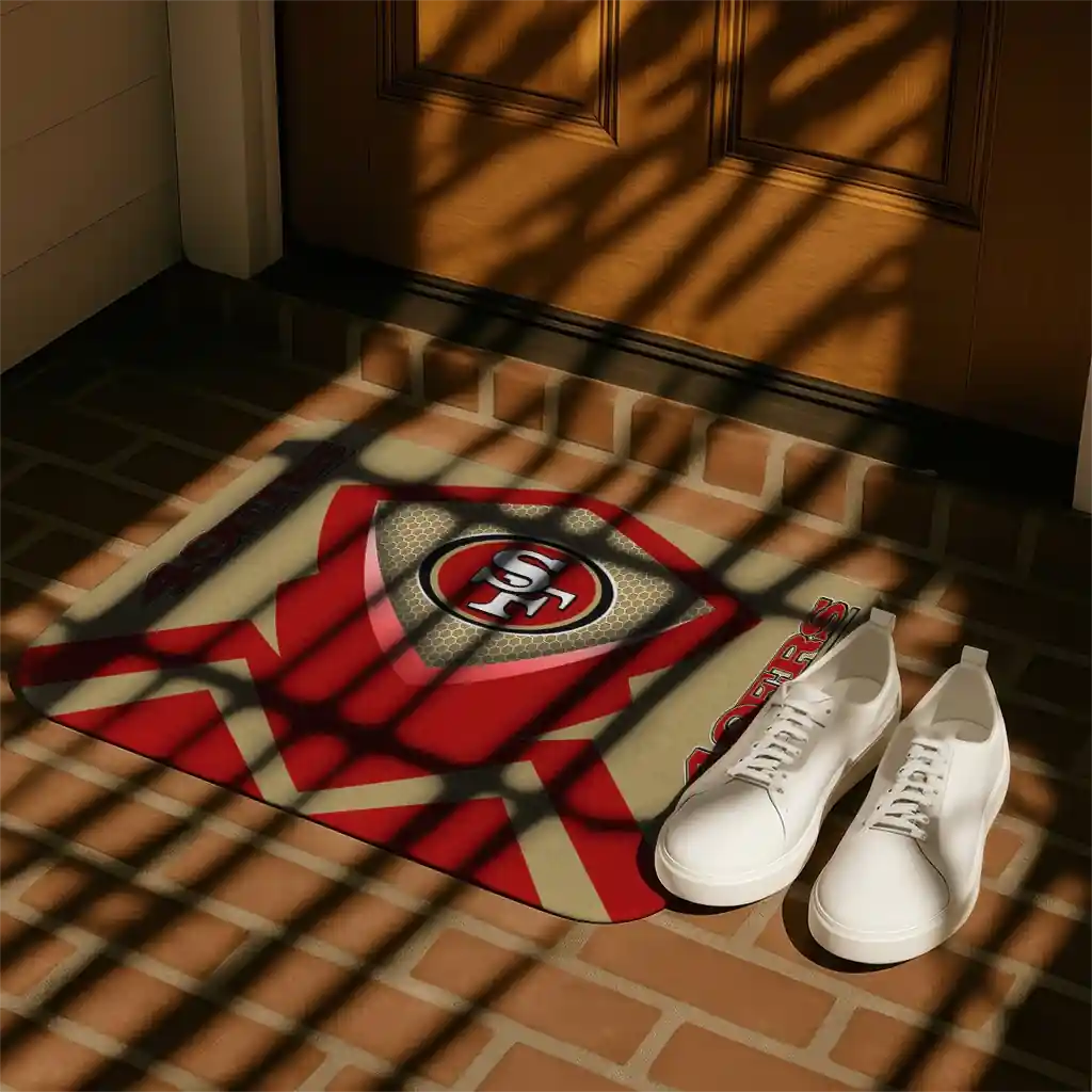 san-francisco-49ers-ninja-mesh-red-doormat-trendy.webp