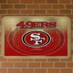 Red Pixel Blur San Francisco 49ers Doormat - Non-Slip Fan Mat