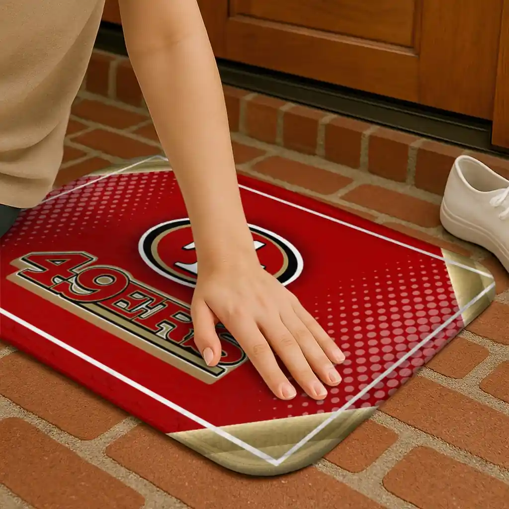 san-francisco-49ers-silver-halftone-red-doormat-premium-grade.webp
