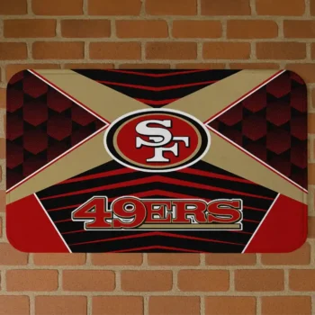Black/Red Techno Camo San Francisco 49ers Doormat - Non-Slip Fan Mat