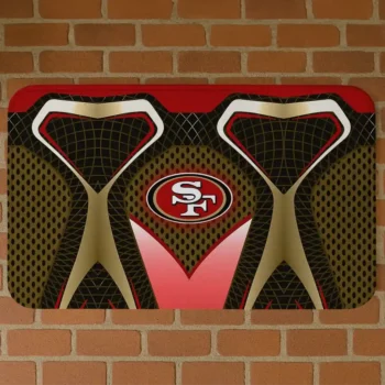 Gold Torso Pattern San Francisco 49ers Doormat - Non-Slip Fan Mat