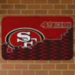 san-francisco-49ers-tribal-detailing-red-black-doormat-best-selling.webp
