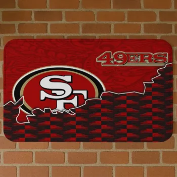 Black/Red Tribal Detailing San Francisco 49ers Doormat - Non-Slip Fan Mat