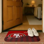 san-francisco-49ers-tribal-detailing-red-black-doormat-best-selling.webp