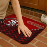 san-francisco-49ers-tribal-detailing-red-black-doormat-best-selling.webp