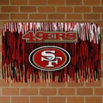 Red Vertical Flow San Francisco 49ers Doormat - Non-Slip Fan Mat