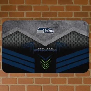 Black/Blue Chevron Points Seattle Seahawks Doormat - Non-Slip Fan Mat