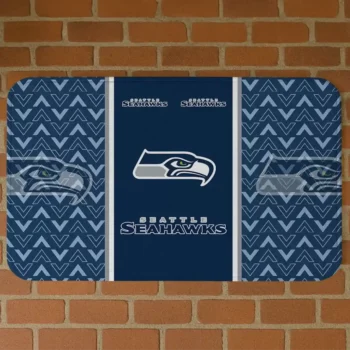 Blue Chevron Stack Seattle Seahawks Doormat - Non-Slip Fan Mat