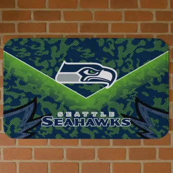 Blue Layered Lines Seattle Seahawks Doormat - Non-Slip Fan Mat