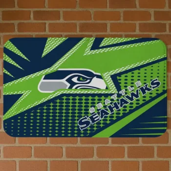 Blue Sharp Flash Seattle Seahawks Doormat - Non-Slip Fan Mat
