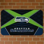 Black/Blue Techno Camo Seattle Seahawks Doormat - Non-Slip Fan Mat
