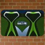 Green Torso Pattern Seattle Seahawks Doormat - Non-Slip Fan Mat