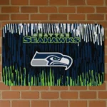 Blue Vertical Flow Seattle Seahawks Doormat - Non-Slip Fan Mat