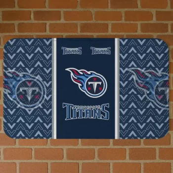 Navy Chevron Stack Tennessee Titans Doormat - Non-Slip Fan Mat
