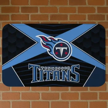 Black/Navy Techno Camo Tennessee Titans Doormat - Non-Slip Fan Mat