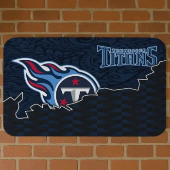 Black/Navy Tribal Detailing Tennessee Titans Doormat - Non-Slip Fan Mat