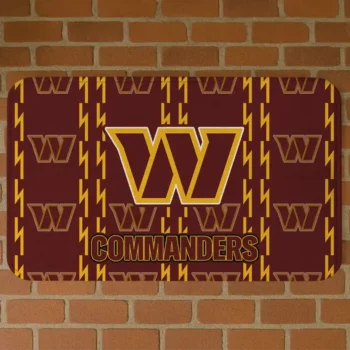 Burgundy Bolt Row Washington Commanders Doormat - Non-Slip Fan Mat