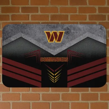 Black/Burgundy Chevron Points Washington Commanders Doormat - Non-Slip Fan Mat