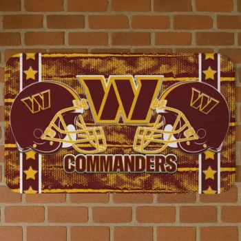 Burgundy Helmet Illustration Washington Commanders Doormat - Non-Slip Fan Mat