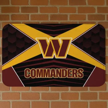 Black/Burgundy Techno Camo Washington Commanders Doormat - Non-Slip Fan Mat